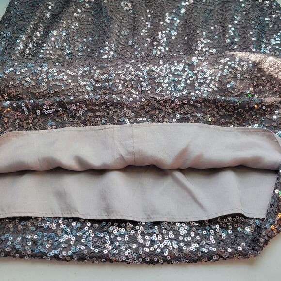 J.Crew Factory Gray Sequin Mini Skirt Women's 4 New‎ Year's Eve Holiday Party - Picture 5 of 6